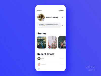 Daily UI Challenge #013 - Direct Messaging concept dailyui dailyui 013 direct messaging ios profile ui user profile ux