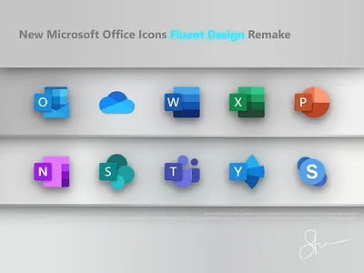 New Microsoft Office Icons Remake branding design fluent fluent design fluent design system icons illustration microsoft office microsoft surface ux design ux ui windows 10