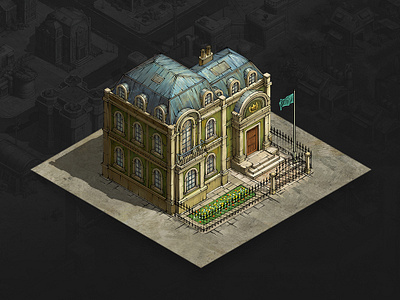 Embassy architecture art building concept concept art design game game art game artist game asset illustration isometric isometric art isometric illustration mobile game