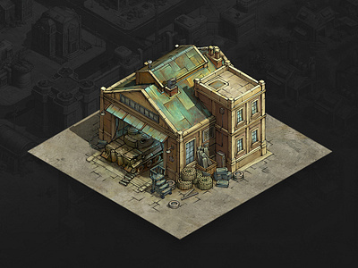 Repair Yard architecture art building concept concept art design game game art game artist game asset illustration isometric isometric art isometric illustration mobile game