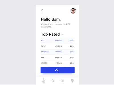 Icodrop icos interface minimal mobile mobile app roi tokens ui design ui designer ux design