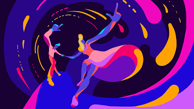 Swing dance 2d artist 2d character abstract dance dance party digital art illustration jazz lindy hop swing dance