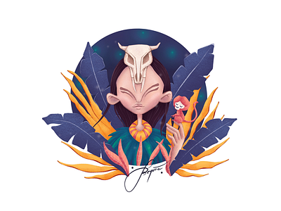 Finger Monkey character characterdesign digital digitalart girl illustration monkey