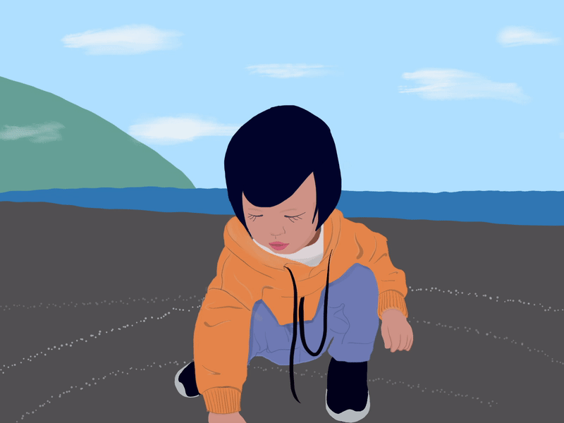 The niece of my friend 2d animation illustration mockup motion paint procreate