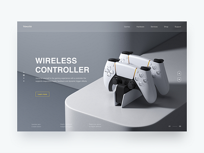 PS5 Wireless controller design ui ux web