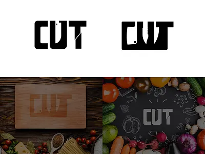 Cut the negative space! brand identity branding cut design dribbbble flat graphic graphic art icon illustration kitchen logo knife logo logo negative space negative space logo restaurant logo shot typography vector web