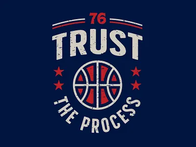 Trust the Process 76ers basketball embiid logo philadelphia philly process processes sports stars t shirt design ttp typogaphy vector
