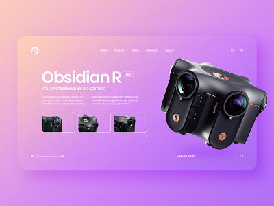 KanDao Website 360 degree 3d camera colorful colors gradient minimalism pink purple ui design uidesign ux design uxdesign vr webdesign website