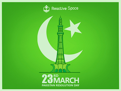 Pakistan Resolution Day 2d adobe architecture art artwork design digital art drawing fatdesign flat green illustration illustrator lahore landmark minimal pakistan vector