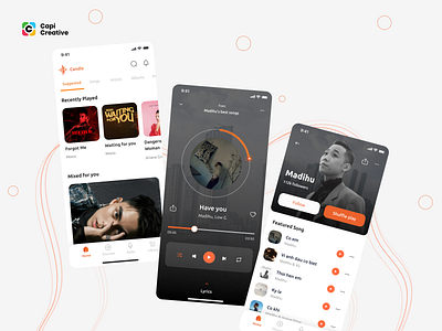 Music Player App - Mobile App UI Concept app design audio design mobile mobile app music music player player playlist song sound spotify ui ui design