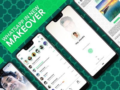 WhatsApp Redesign android app android app design animation app concept app dashboard app design branding concept design icon illustration ios app design ios app development logo material design typography ui ui ux design ux vector web
