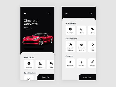 Rent A Car App Exploration apple car app carsharing clean iphone x minimal mobile notch rental ui ux vehicle
