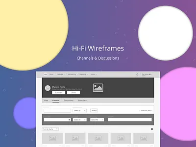 Channel and Discussions information architecture interaction design learning management system lms ui ux wireframe