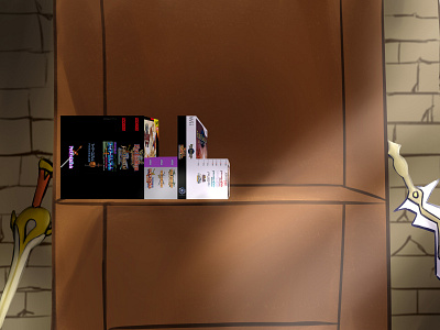 Commission: Bookshelf Background commission illistration