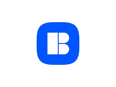 B b letter b logo blue geometry