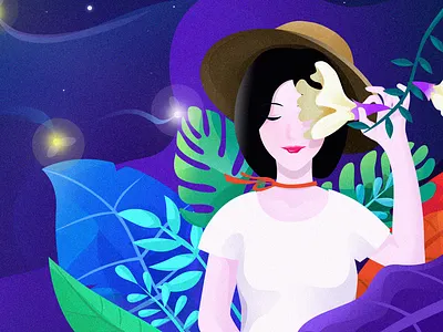 A girl who is my friend flowers girl girl illustration illustration