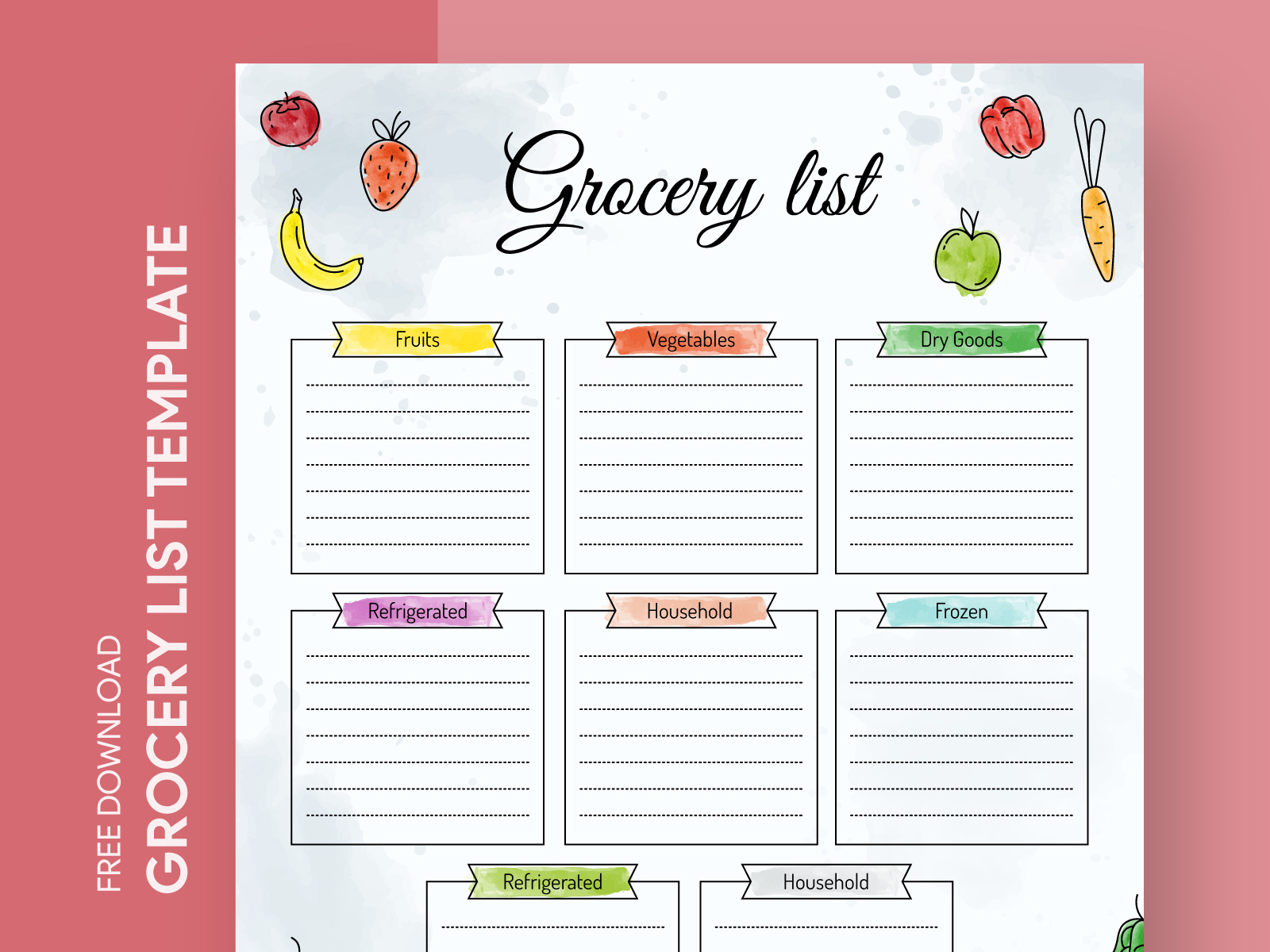 Vegetarian Grocery List Free Google Docs Template by Free Google Docs  Templates - gdoc.io on Dribbble