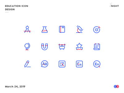 Education Icon education icon subjects the gradient