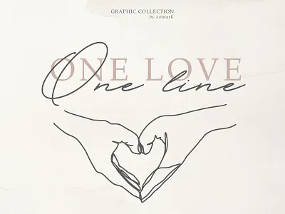 One Love. One Line. Graphic collection alphabet branding design feminine illustration logo logotype monoline one line vector vector illustration