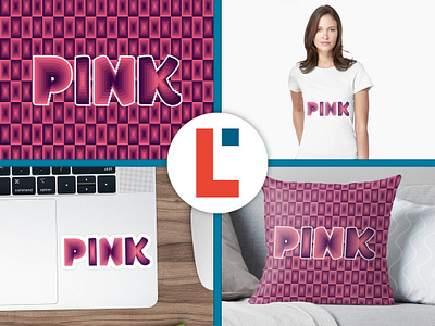 Optical pink squares abstract art cartoon comic cubic cut depth design endless geometric grid illusion illustration optic optical overlay pink pop retro square
