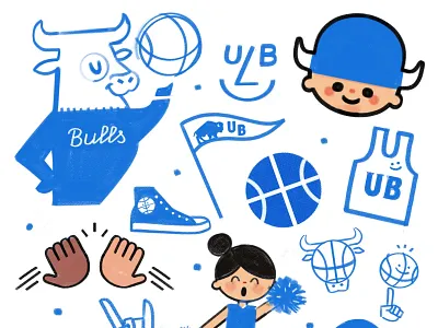 march madness doodles basketball buffalo bulls college marchmadness procreate sketch ub