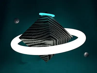 Neon & octahedron 3d abstact art blue and white c4d cinema 4d composition design neon neon lights render weightlessness