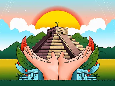 Coffee Bag Label Details coffee coffee bag hand mayan pyramid south america