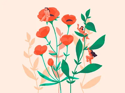 Spring character design digital art digital painting flower girl illustration ipadpro procreate