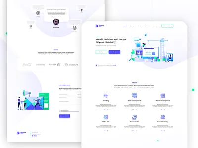 Landing for disome.agency agency design digital gradient illustration landing people ui webdesign website