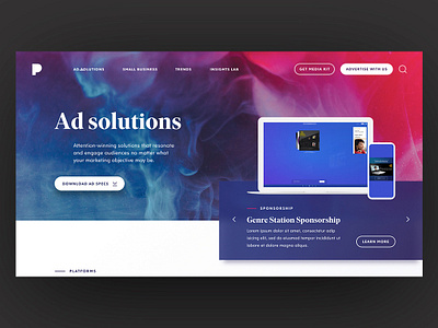Pandora Insights Still colorful colourful design grid interactive layout music product typography ui ux