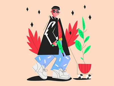 Leon Killer anime branding character cinema dance design illustration leon logo movie party ui ux