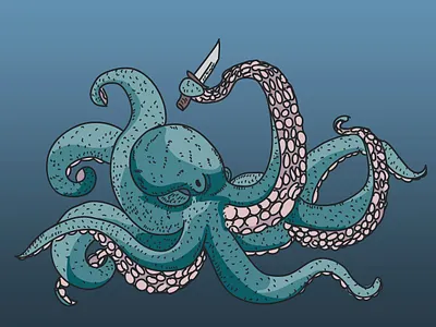 When You Give an Octopus a Knife animal graphic design illustration illustration art