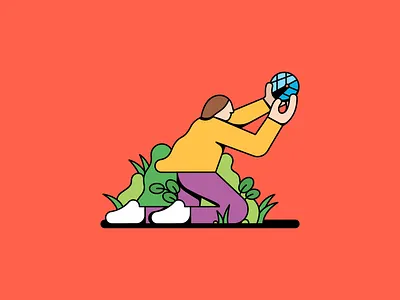 Crystal Ball ball character crystal hermit purple pants vector art