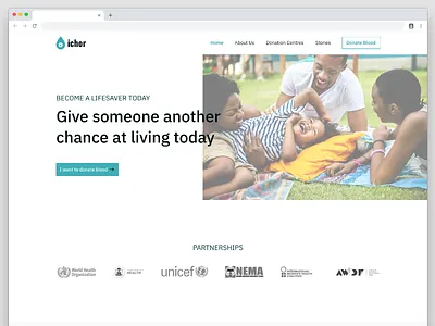 Blood Donation Website design africa figma health landing page medical nigeria
