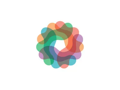 Amoeboid Logo abstract amoeba blob circle colorful interconnected logo logomark mark organic pentagon symmetrical wave wreath