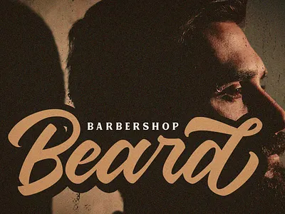 Beard Logotype barber logo branding font hand lettering logo logotype retro vintage
