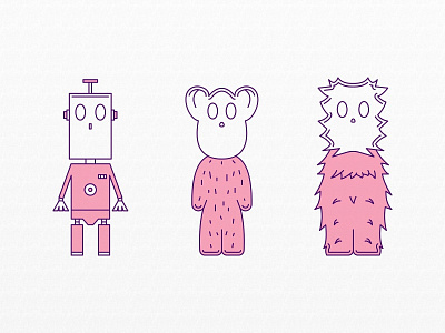 Icons (Toys?) 2d children color design icon icons illustration monster monsters pink purple toy toys vector