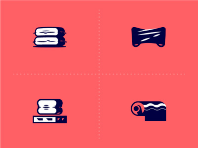 Plastics Industry films icons set plastics sacs vector
