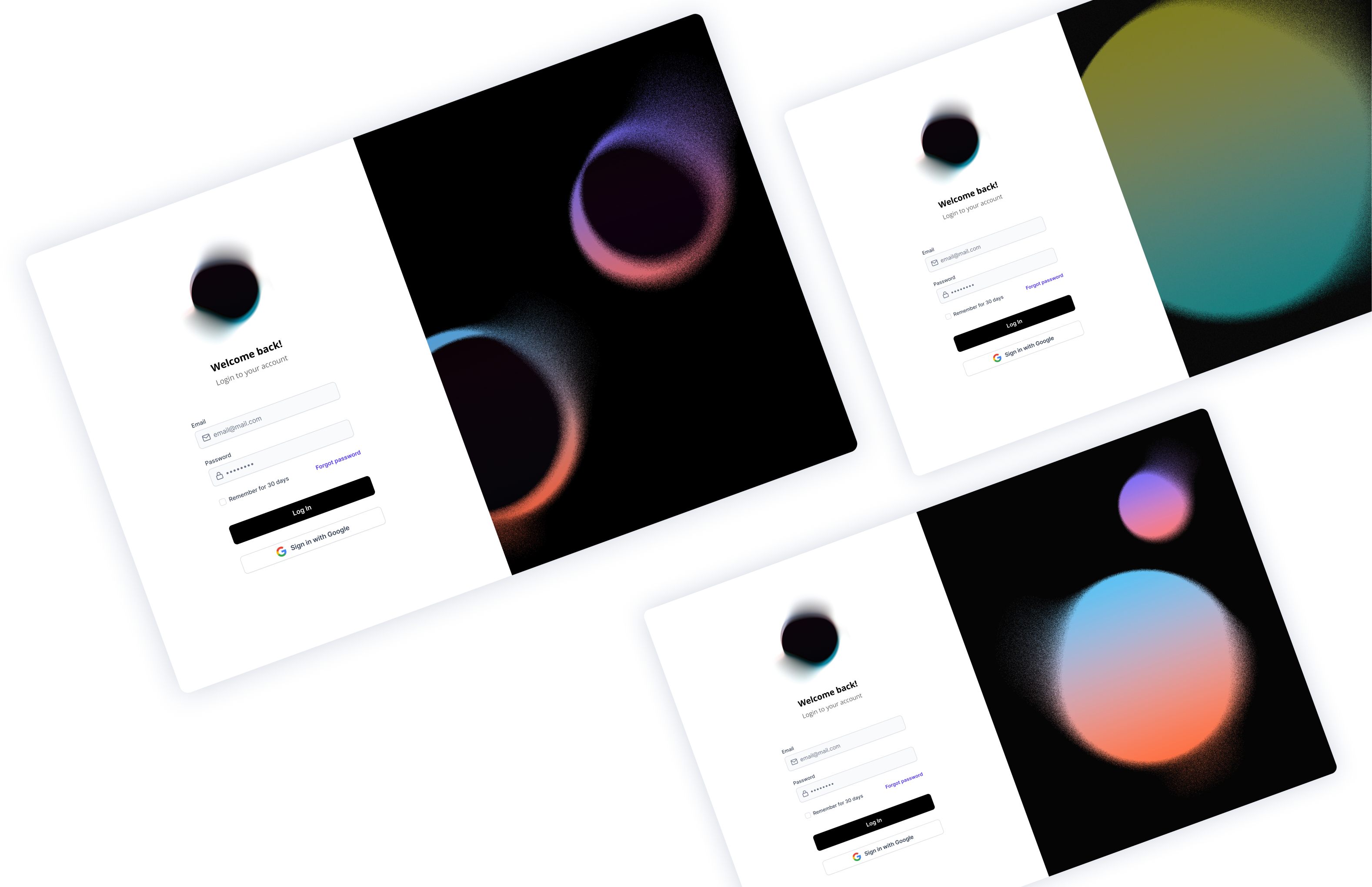 Login Pages app design blur branding dailyui design figma gradient grain graphic design illustration login page logo photoshop product design sign in page sign up texture ui ux