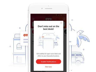 Push Notification alert attention deals flow illustration notification overlay popup product property realstate rent