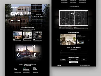 Fitzroy House - Lead Capture Page australia black black white cro daily design desktop google landing page lp luxury melbourne property real estate ui ux website