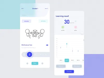 Language learning iOS app app card clean design interface material material design purple ui ux