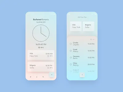 Clock App Design - 2019 app branding clean design dribbble first design first shoot flat graphic design illustration ios logo minimal mobile mobile app mobile app design typography ui ux vector