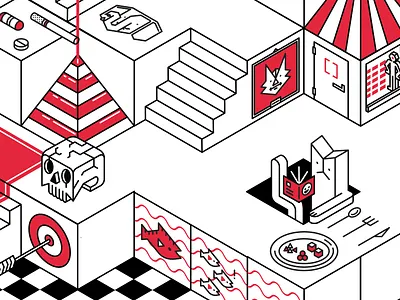 Mural design flat design isometric minimalism mural vector