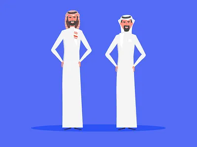 Saudi Man arab character flat illustration illustrator motion