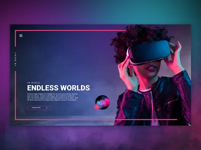 VR Landing Page Design best border gradient landing page pink reality smoke technology video virtual virtual reality vr web design woman