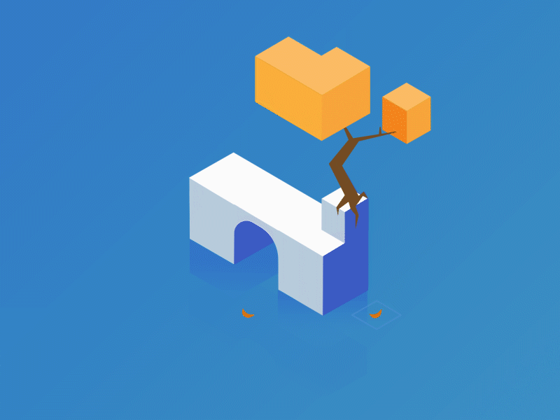 B-LOOP Fall animation animation 2d autumn fall illustration isometric motion water