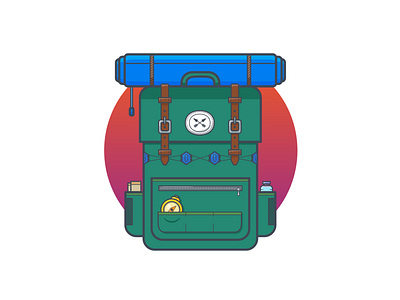 Definitely forgotten something... adventure backpack design drawing explore flat design icon illustration outline travel vector vector art