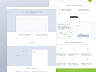 Outsmart evolution abstractic branding design low fidelity mockup outsmart saas ui website
