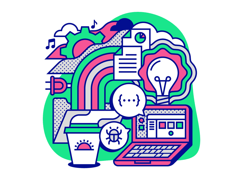 Mobile / Tech / Music icons illustration mobile tech
